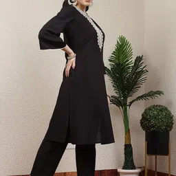 Nayam By Lakshita Ethnic Motifs Yoke Design Regular Thread Work Kurta with Palazzos image 2