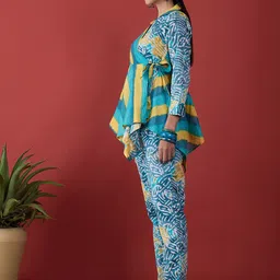 Anouk Abstract Printed Pure Cotton Tunic With Trouser image 3