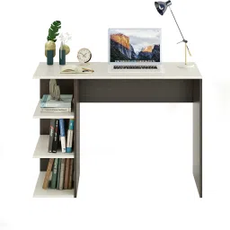 furneaser Qualish Computer Table with 3 Shelf, Workstation WFH Table, Engineered Wood Study Table image 2