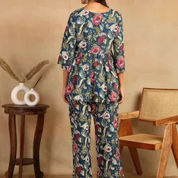 mokshi Printed Round-Neck Tunic With Trouser Co-Ords image 4