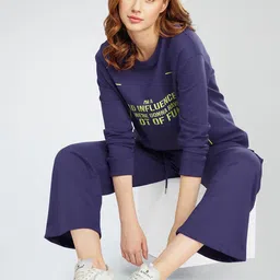 Zeyo Typography Printed Round Neck Sweatshirt With Trouser-picture-55