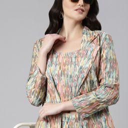 SHOWOFF Women Printed Top, Jacket & Trouser Co-Ord Set-2