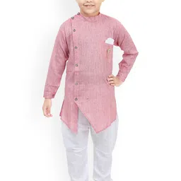 BAESD Boys Band Collar Regular Straight Kurta With Pyjamas-54