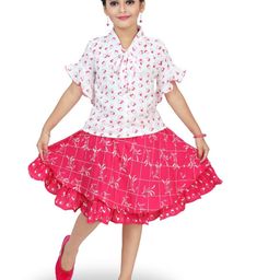 BAESD Girls Printed Top with Skirt-image-94