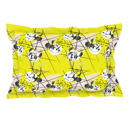 CORE Designed by SPACES Pink & Yellow 144 TC Cotton Single Bedsheet with 1 Pillow Cover image 4
