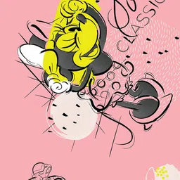 CORE Designed by SPACES Pink & Yellow 144 TC Cotton Single Bedsheet with 1 Pillow Cover image 2