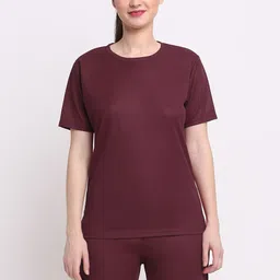KLOTTHE Women Maroon Solid Co-Ords Set-picture-21