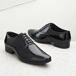 HERE&NOW Men Black Leather Formal Oxfords-picture-36