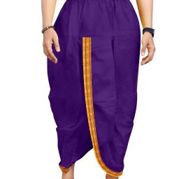 DIAMOND CLUSTER Maharaj Comfortable Cotton Dhoti for Men, Free Size, Ready to Wear Solid Men Dhoti-image-62