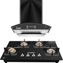 Combo of Gas Cooktop model GH04 & Voice Chimney SS60 (60 cm) Auto Clean Wall Mounted Black 1400 CMH Chimney-image-5