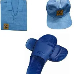 Sky-ESD Safe Anti Static Unisex Apron - Blue M Size(3-PC) Combo Pack Safety Jacket-picture-21