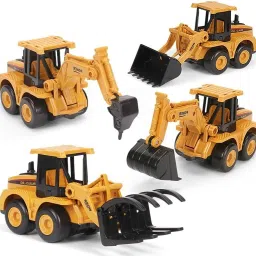 4 Pcs Exclusive Collection of Construction Vehicles for Kids Pretend Play Toy-24