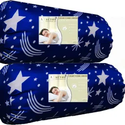 Star Print Microfibre Nature Bolster Pack of 2-picture-2