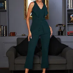 Athena Women Green Solid Co-Ords-26