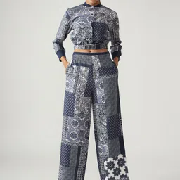 Muvazo Printed Mock Collar Top & Trousers-picture-35