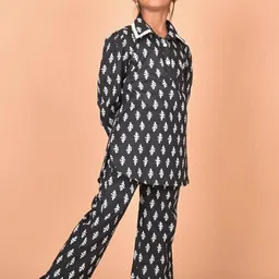 misbis Girls Printed Pure Cotton Tunic With Trouser Clothing Set-image-12