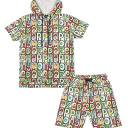 CAVIO Boys Printed Hooded T-shirt With Shorts Set-image-119