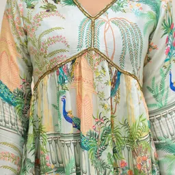 Divena Printed Sequinned Muslin A-Line Top With Palazzos image 4