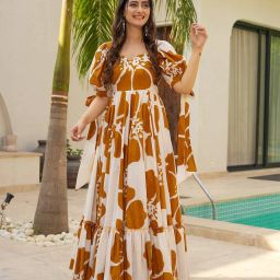 Printed Georgette Stitched Anarkali Gown-image-20