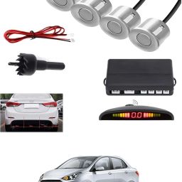 4Silver Parking Sensor With LED Display Increased Safety For Car-315 Universal 4 Silver Reverse Parking Sensor With LED Display For Cars-315 Parking Sensor-image-32