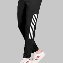 Men Solid Black Track Pants-image-5