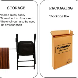 furnimax Folding Study Chair With Cushion & Adjustable Writing Pad Fabric Study Folding Chair image 4