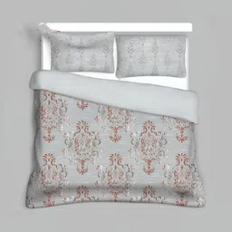 Signature White & Brown 210 TC Queen Bedsheet with 2 Pillow Covers-image-36