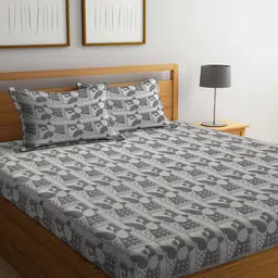 KLOTTHE Cartoon Characters 349 TC Pure Cotton King Bedsheet with 2 Pillow Covers-image-51