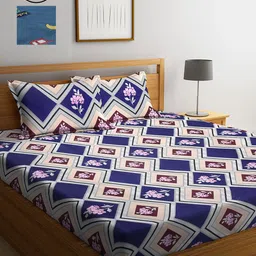 KLOTTHE Multicoloured Floral 210 TC Set Of 2 King Bedsheet with 4 Pillow Covers-image-4