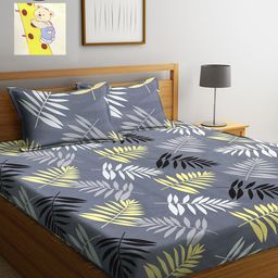 KLOTTHE Multicoloured Floral Set of 2 King Bedsheet with 4 Pillow Covers-35