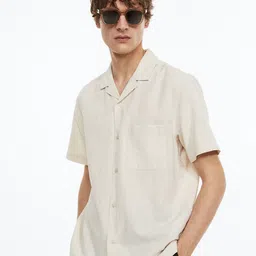 H&M Men Regular Fit Linen-Blend Shirt-image-54