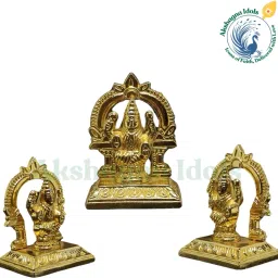 German Silver Goddess Mahalakshmi Golden Idol – 6 cm x 6 cm Decorative Showpiece-10 cm-picture-24