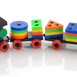 Blocks Puzzle Geometric Train Early Learning Educational Toy-0