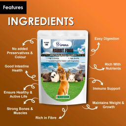 Easy to Digest Rabbit Food for Healthy with Vitamins & Mineral,ideal for Rabbits Vegetable 1 kg Dry Adult, New Born, Senior, Young Rabbit Food-82