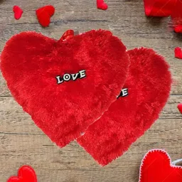 Heart Shape Pillows love pillow Gift For Valentine"s Day Gift For Girl Cotton Toons & Characters Cushion Pack of 2-9