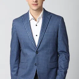 peter england Men Checkered Single Breasted Casual Blazer-picture-15