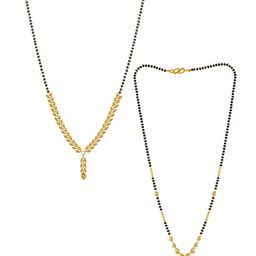 Brandsoon Set Of 2 Gold-Plated Black Beaded Mangalsutra-17