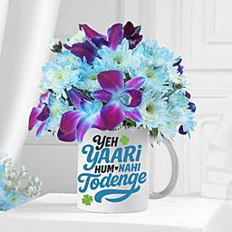 Delicate Blue Orchid and Daisy Mug for Friends-image-7