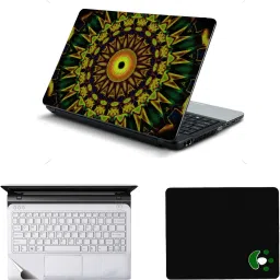 Mitram 3in1 Laptop Accessories Combo 15.6 Inch Circle Abstract laptop Skins Stickers, Mouse Pad and Palmrest Skin Combo Set-image-20
