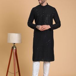 tabard Men Embellished Pure Cotton Straight Kurta-picture-2