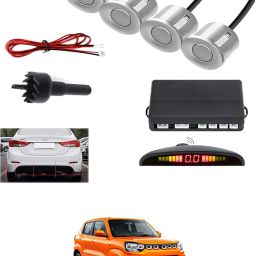 4Silver Parking Sensor With LED Display Increased Safety For Car-249 Universal 4 Silver Reverse Parking Sensor With LED Display For Cars-249 Parking Sensor-image-45