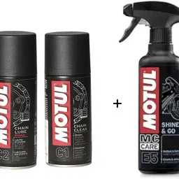 Chain Clean C1(150ml) & Chain Lube C2 (150ml) and E5 Shine & Go (250ml) Combo Chain Oil-image-6