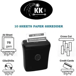 KK MART 10 Sheets Cross Cut Paper Shredder with CD & Credit Card Cutter Paper Trimmer-6