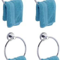 Stainless Steel Round Towel Ring for Bathroom/Wash Basin/Napkin-Towel Hanger(pack of-4) silver Towel Holder-picture-12