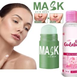 100 % Natural Rose Water With Green Tea Mask Stick Men & Women Face Shaping Mask-image-68