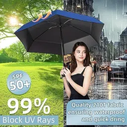niyanetail Mini Folding Compact Umbrella with Case, Manual Open 6 Ribs Lightweight Portable Umbrella image 3