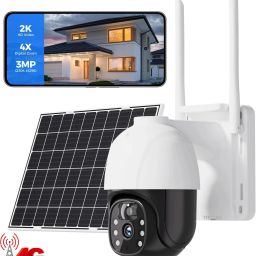 OSHSIZ 4G SIM PTZ 360° Camera Solar Powered Smart Tracking AI Motion Sensor 2-Way Audio Security Camera-image-22