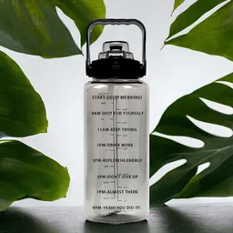 virtuous 2000ml Transparent BPA Free Straw & StickersWater Bottle for Home-Office 2000 ml Water Bottle-picture-1