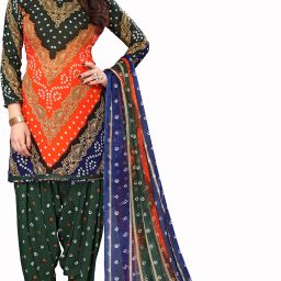 Unstitched Crepe Kurta & Patiyala Material Printed-image-34