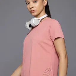 Women Solid Round Neck Polyester Red T-Shirt-image-90
